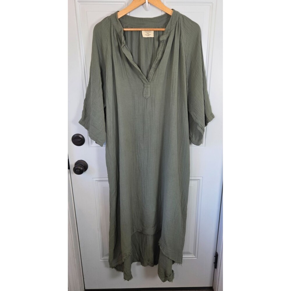9Seed Tunisia Short Sleeve Caftan One Size Dress Coverup Vacation Resort